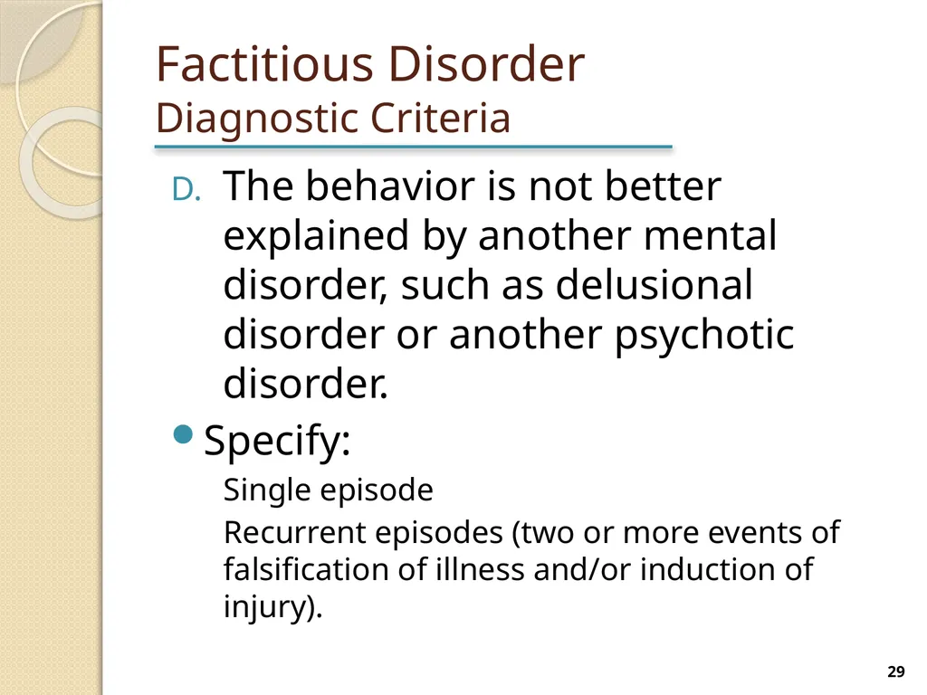 Somatic Symptom and Related Disorders Terry - slide 29 of 38