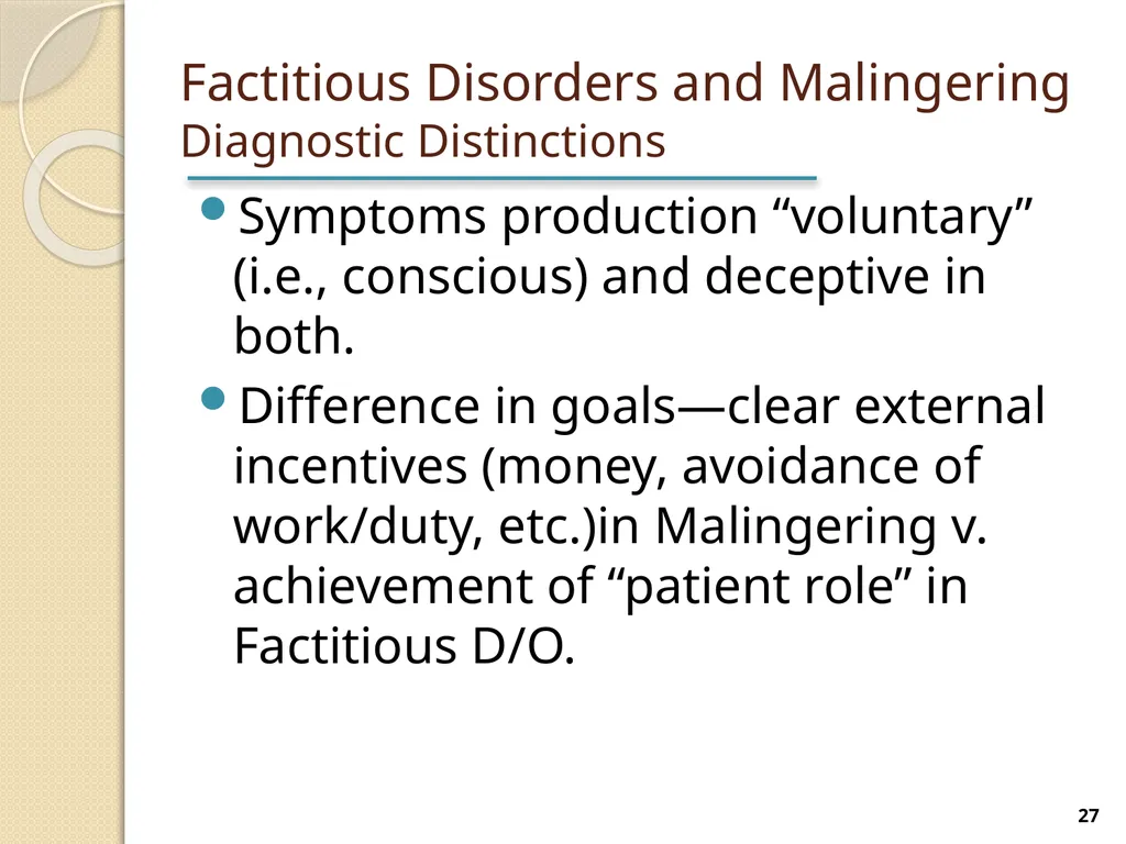 Somatic Symptom and Related Disorders Terry - slide 27 of 38