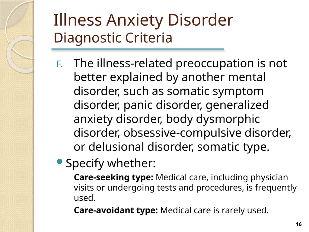 Somatic Symptom and Related Disorders Terry - slide 16 of 38