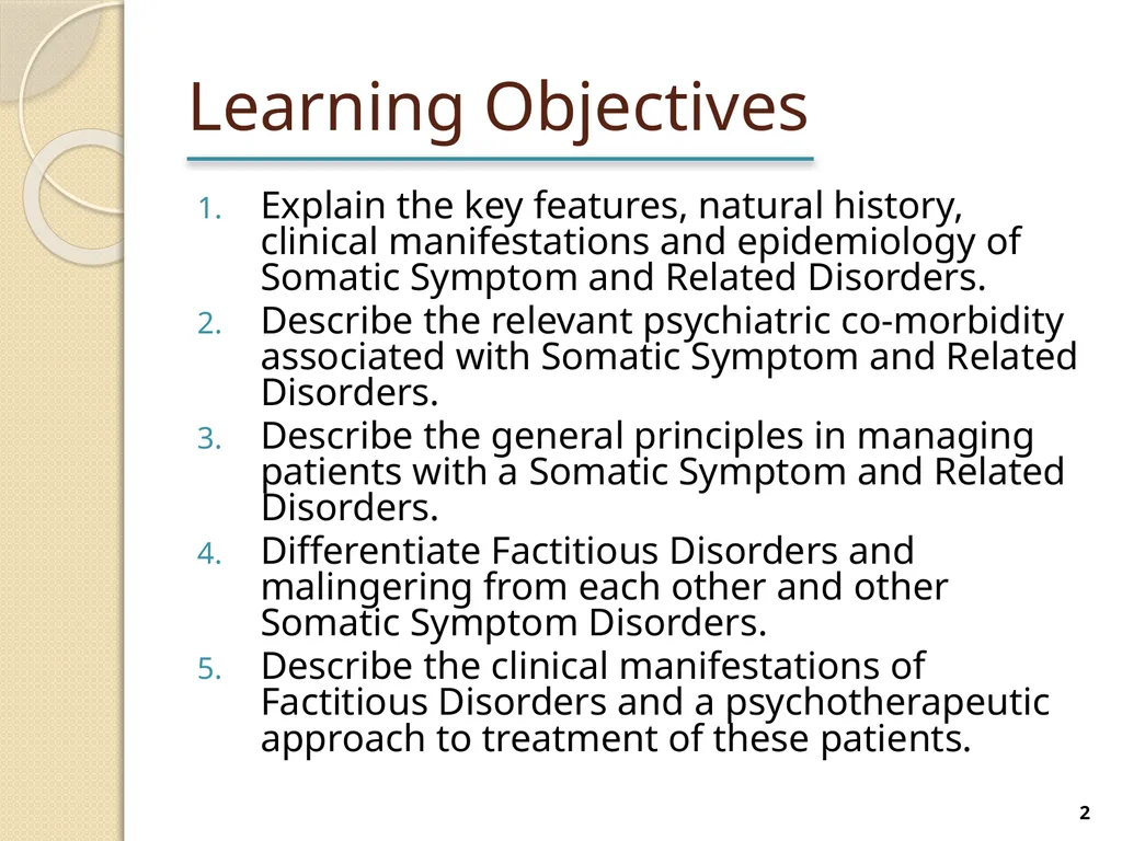 Somatic Symptom and Related Disorders Terry - slide 2 of 38