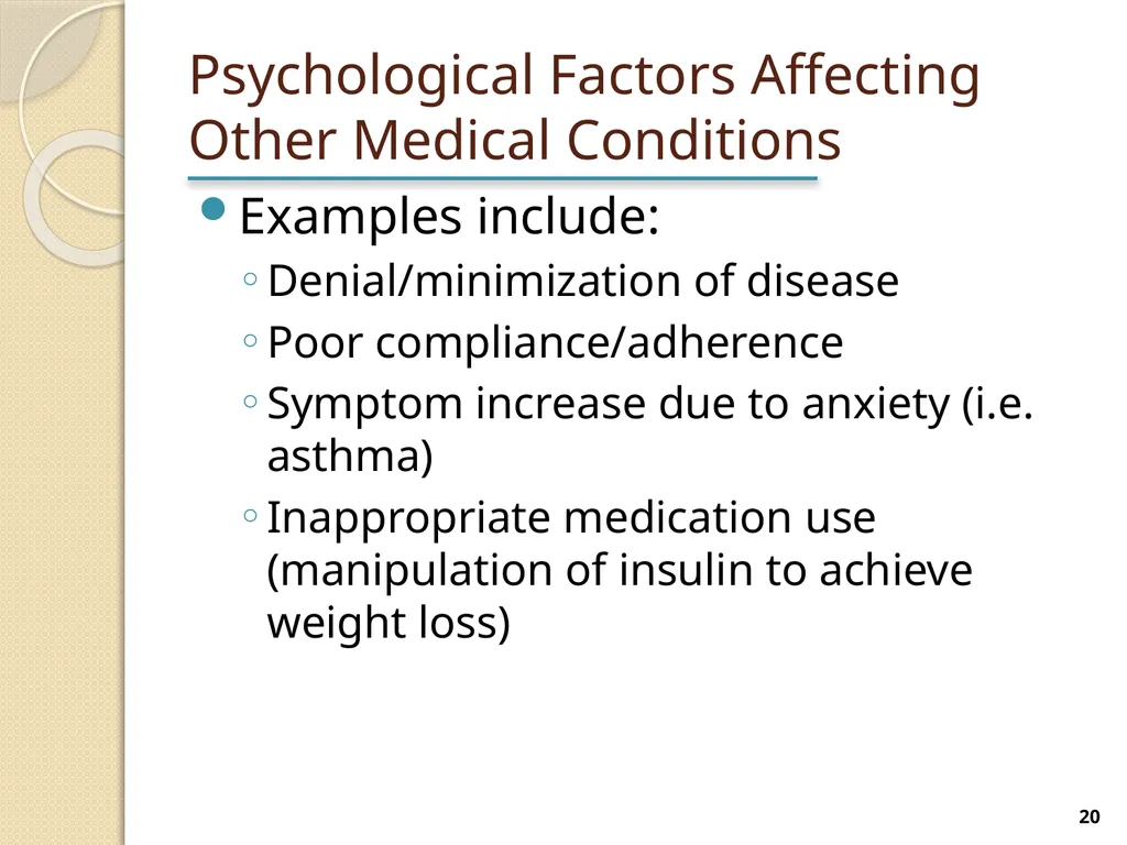 Somatic Symptom and Related Disorders Terry - slide 20 of 38
