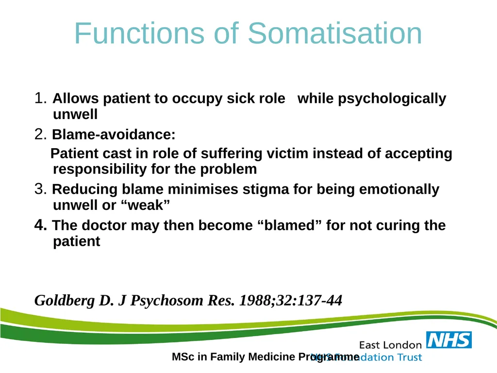 ‘Medically Unexplained Symptom / MUS & Somatoform - slide 6 of 41