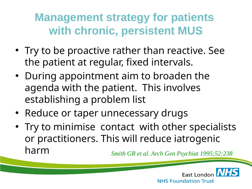 ‘Medically Unexplained Symptom / MUS & Somatoform - slide 32 of 41