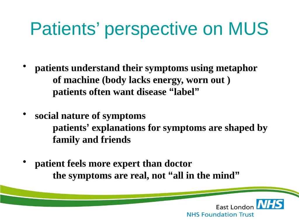 ‘Medically Unexplained Symptom / MUS & Somatoform - slide 8 of 41