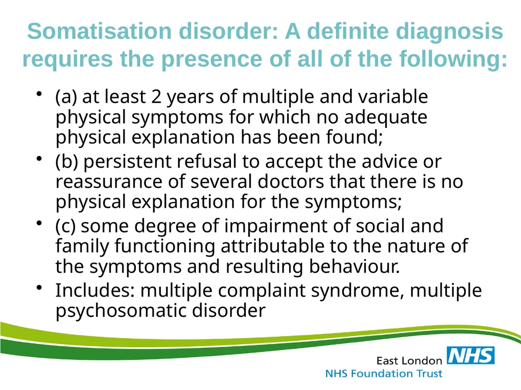 ‘Medically Unexplained Symptom / MUS & Somatoform - slide 17 of 41
