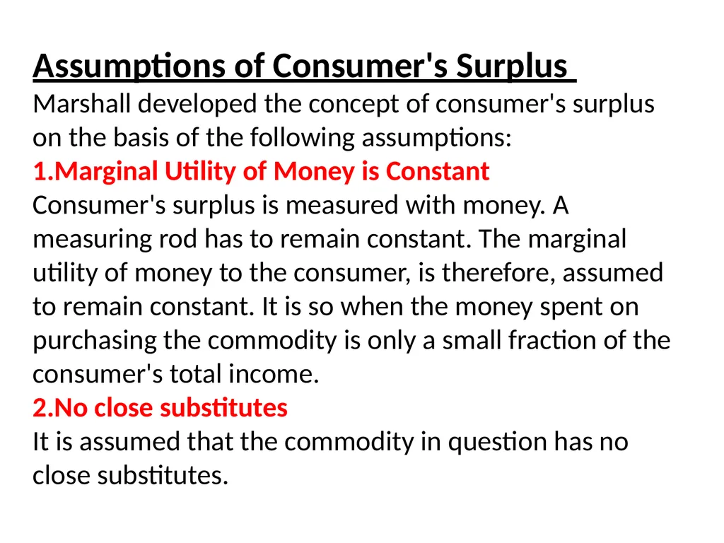 Consumers surplus The doctrine of Consumer's - slide 4 of 6