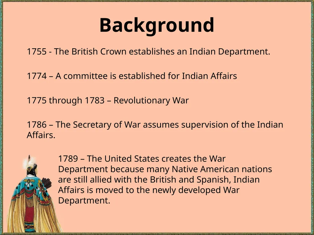 BIA History Presented by: Patricia L. Olby - slide 2 of 27