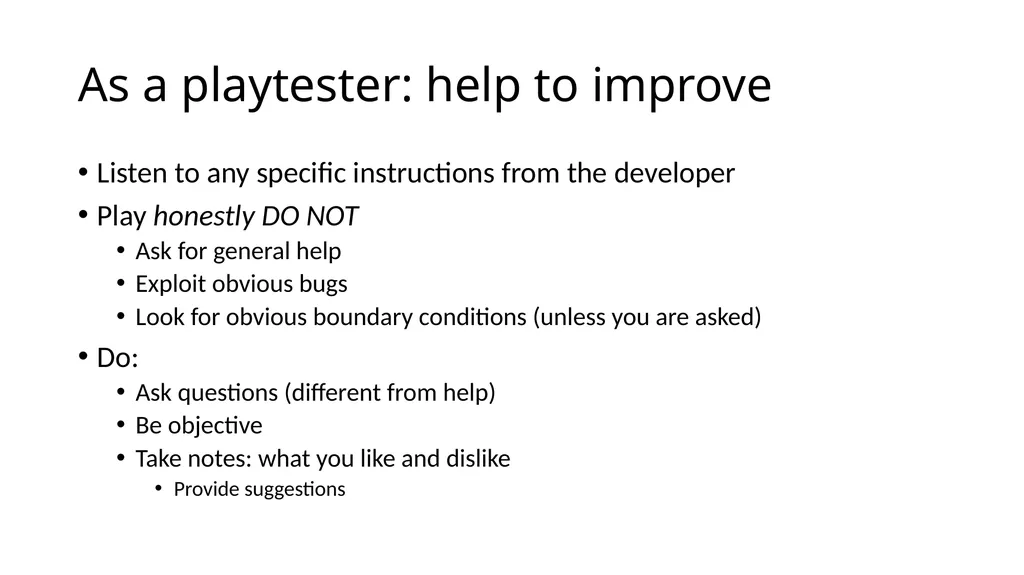 Playtesting Chapter 9 of Game Design Workshop a - slide 10 of 16