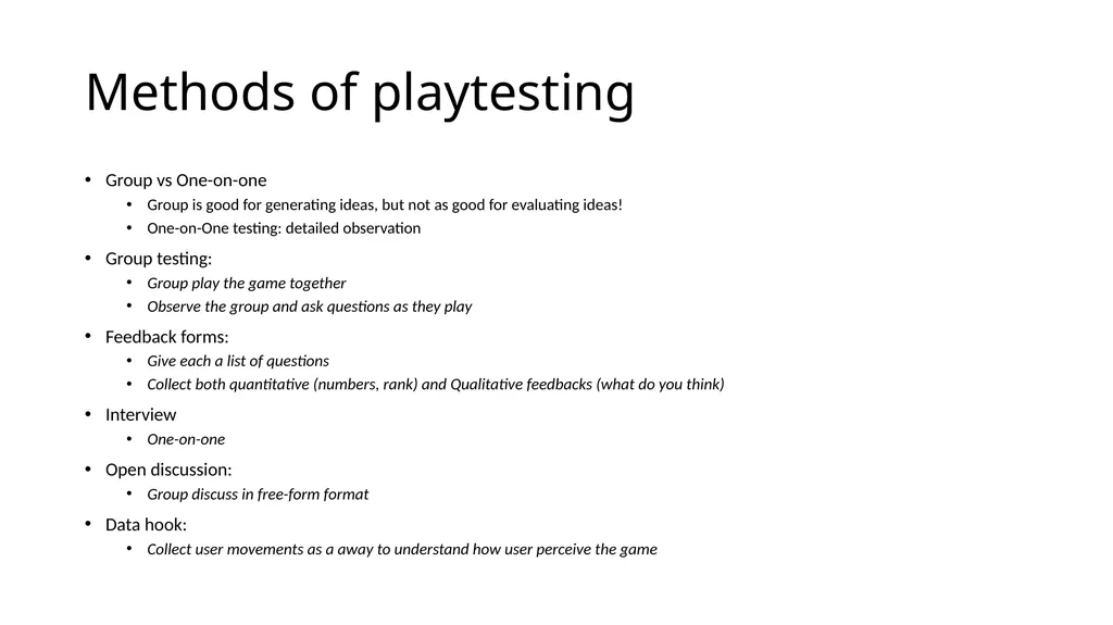 Playtesting Chapter 9 of Game Design Workshop a - slide 11 of 16