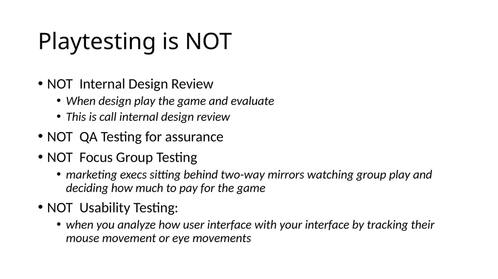 Playtesting Chapter 9 of Game Design Workshop a - slide 3 of 16
