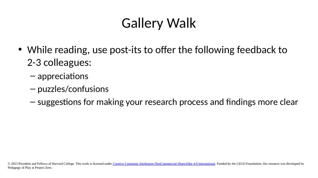 Gallery Walk While reading, use post-its to offer - slide 1 of 8