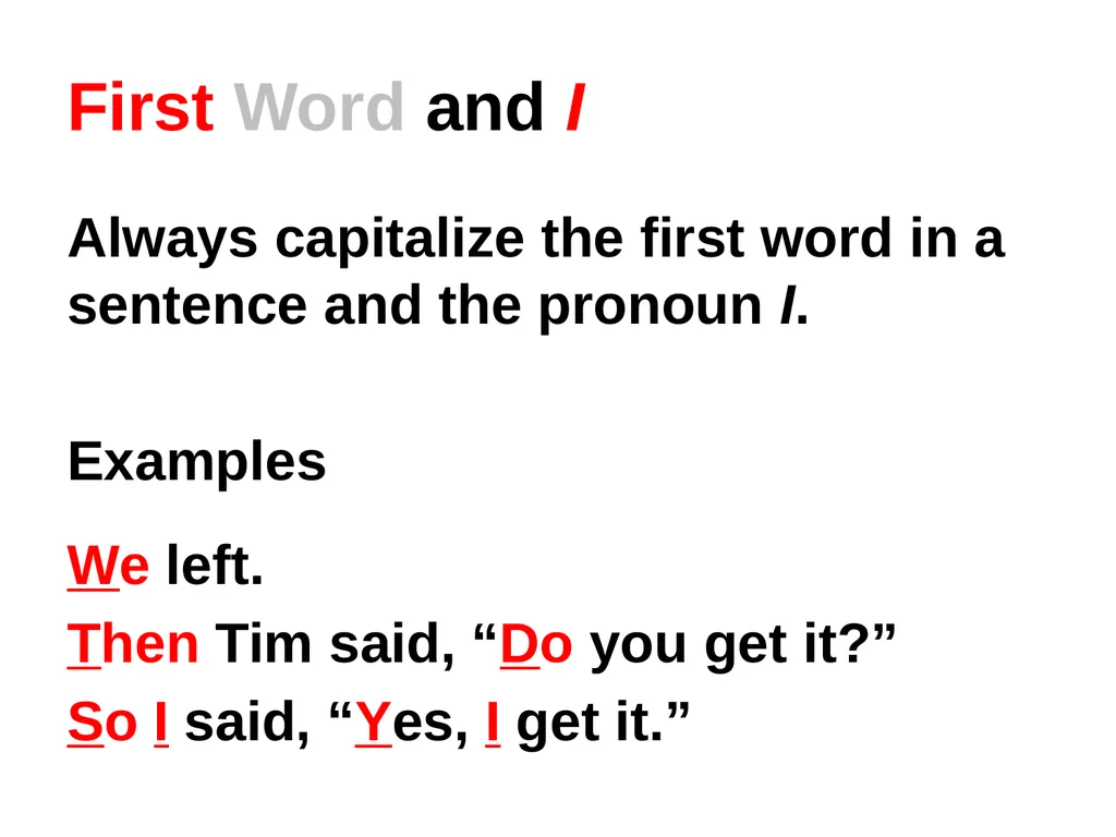 Capitalization Overview The Three Things to - slide 9 of 15