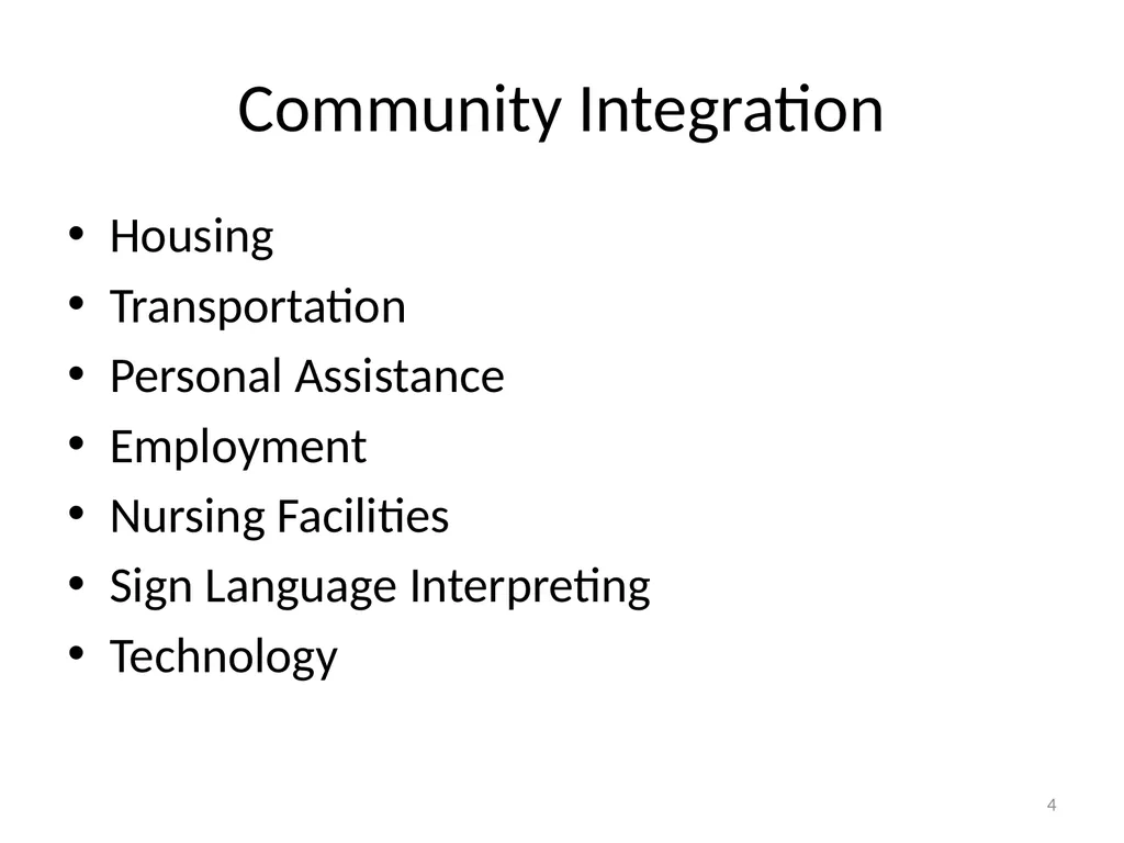 Barriers to Community Integration People with - slide 4 of 18