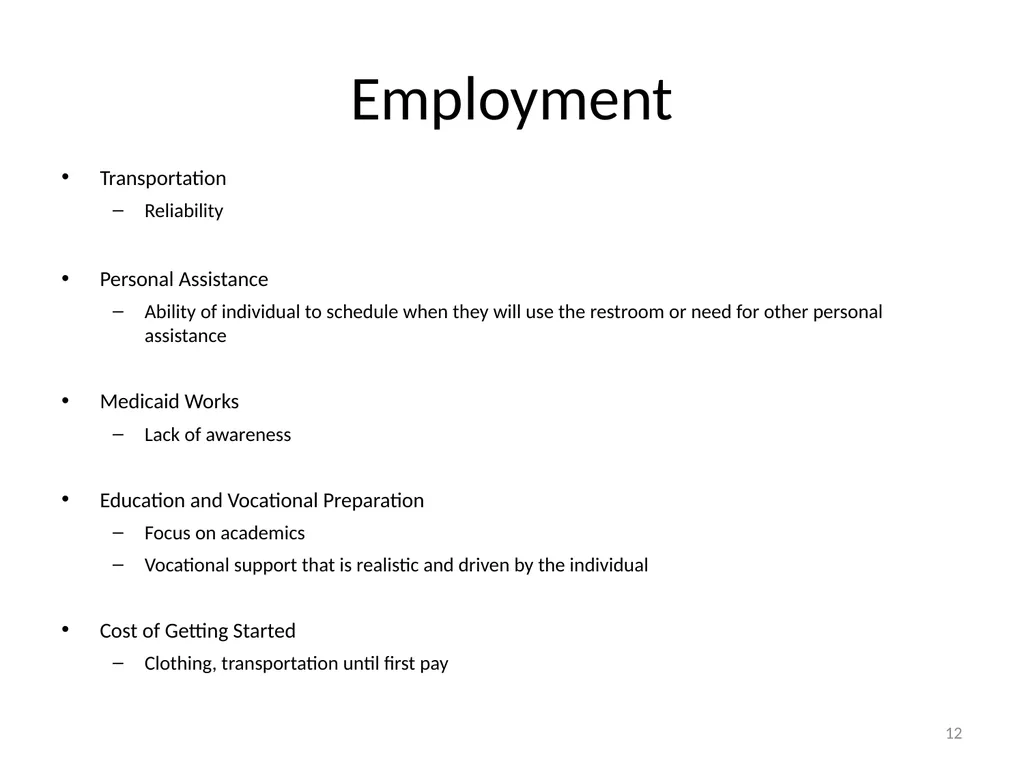 Barriers to Community Integration People with - slide 12 of 18