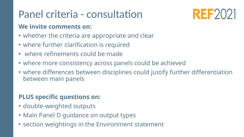 Consultation on draft panel criteria and working - slide 9 of 30