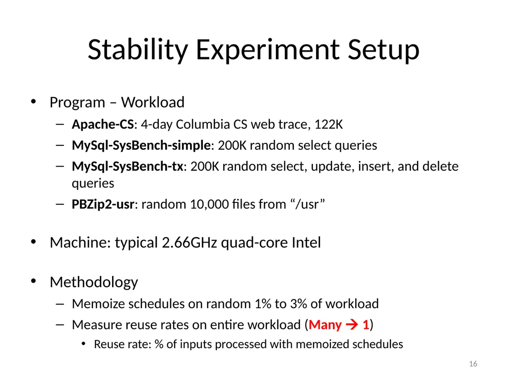 TERN: Stable Deterministic Multithreading through - slide 16 of 21