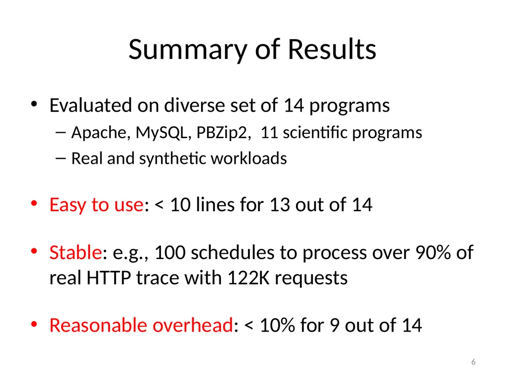 TERN: Stable Deterministic Multithreading through - slide 6 of 21