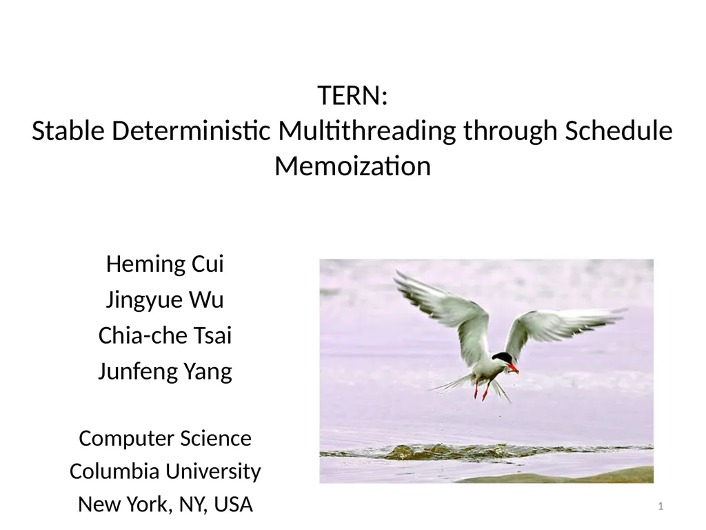TERN: Stable Deterministic Multithreading through - slide 1 of 21