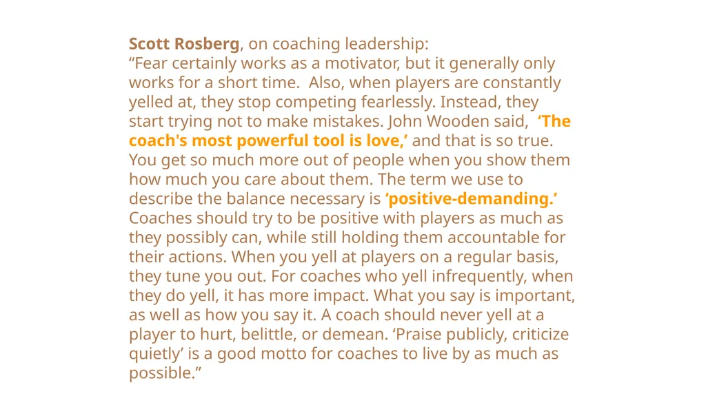 WALK-ON COACHES: CHALLENGES AND SOLUTIONS Randall - slide 9 of 27