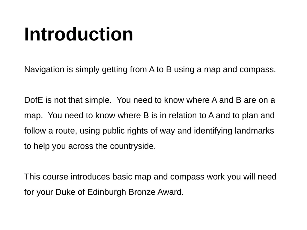 Basic Navigation and Route Planning Duke of - slide 2 of 17