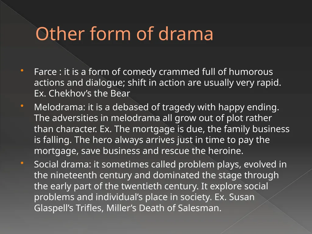 Drama What is Drama Drama or play is designed to - slide 10 of 11