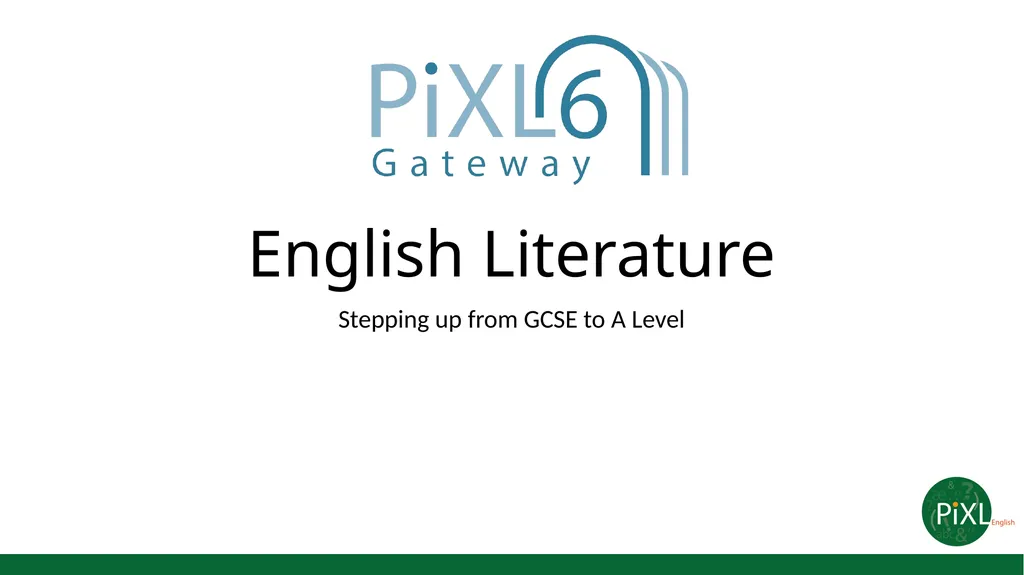 English Literature Stepping up from GCSE to A - slide 1 of 11