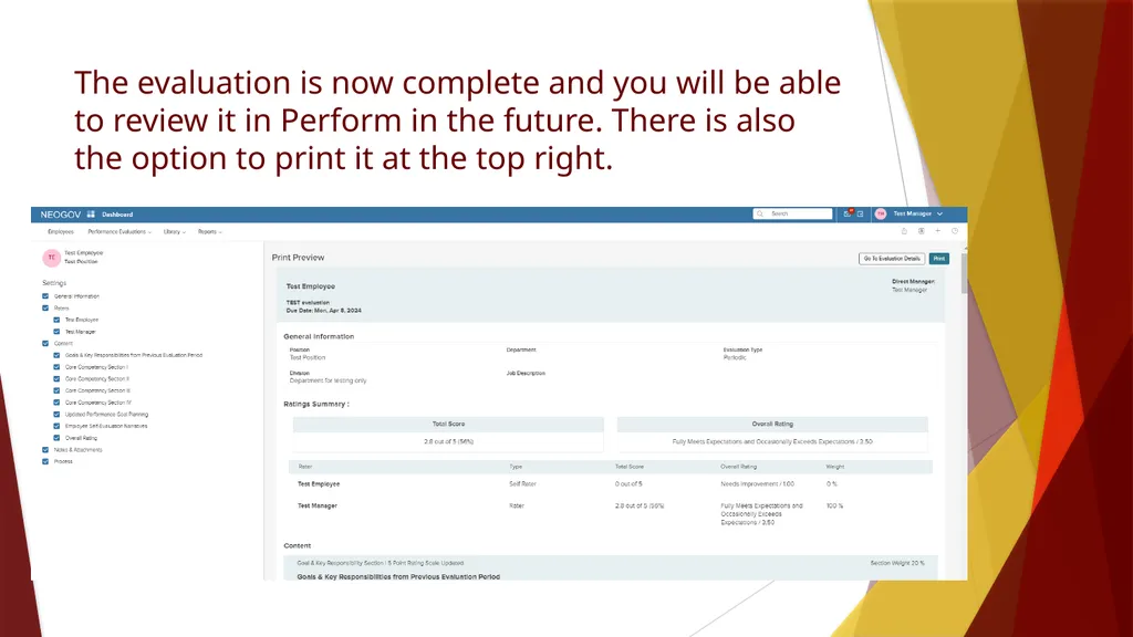 Neogov Perform Manager Training Perform is a - slide 24 of 28