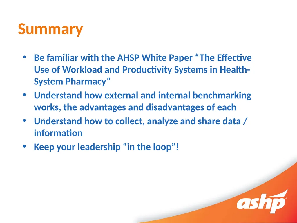 So You Want To Perform Internal Benchmarking - slide 25 of 25