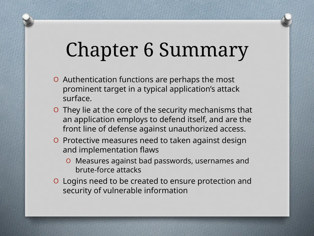 Chapter 6 Attacking Authentication Adam Fremd - slide 70 of 70