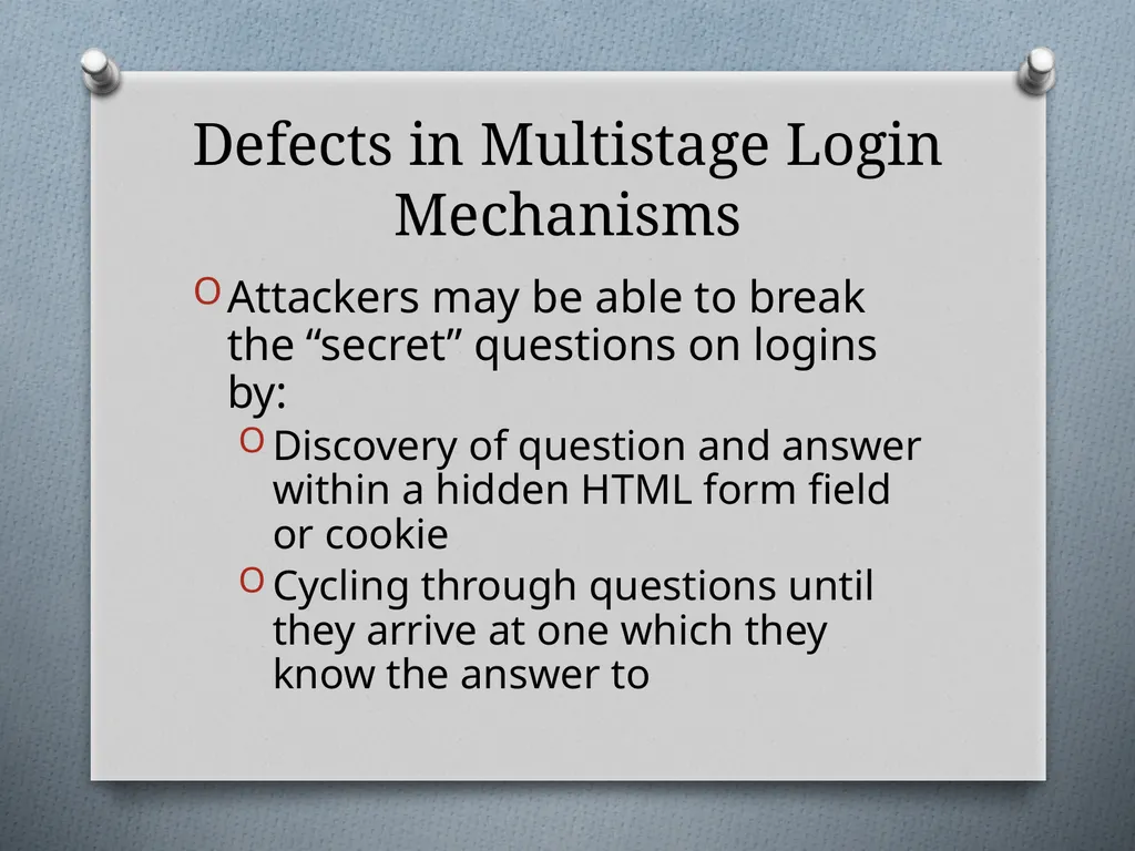 Chapter 6 Attacking Authentication Adam Fremd - slide 55 of 70
