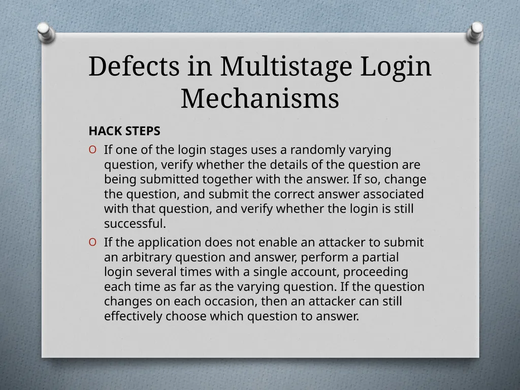 Chapter 6 Attacking Authentication Adam Fremd - slide 56 of 70