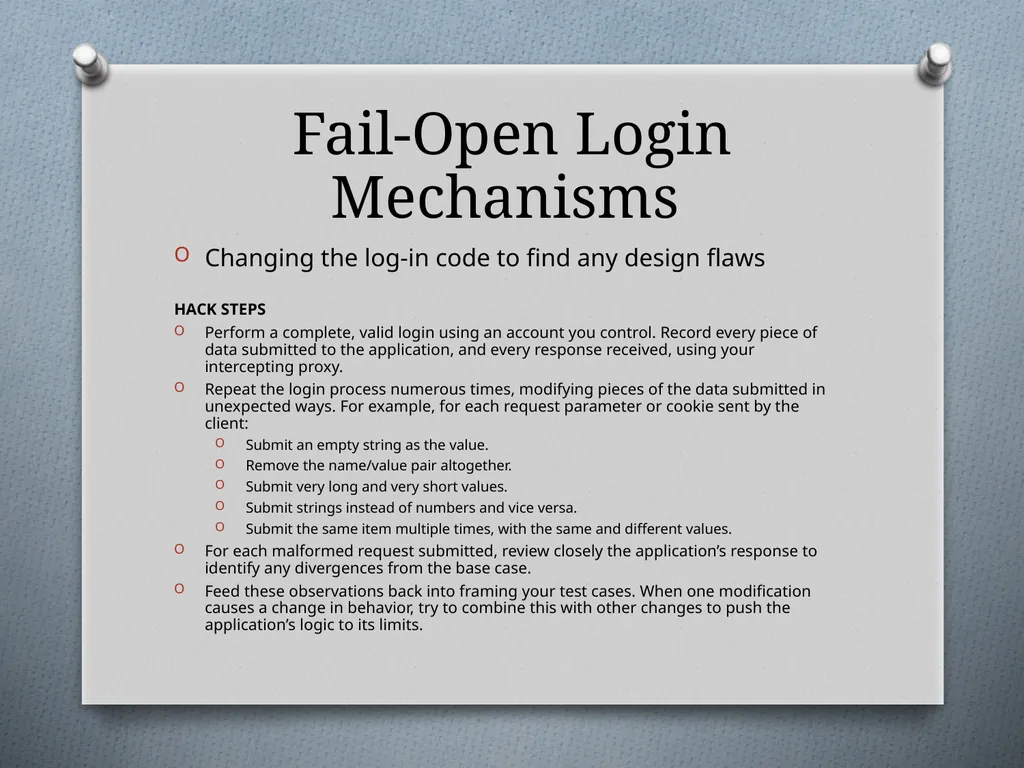 Chapter 6 Attacking Authentication Adam Fremd - slide 50 of 70