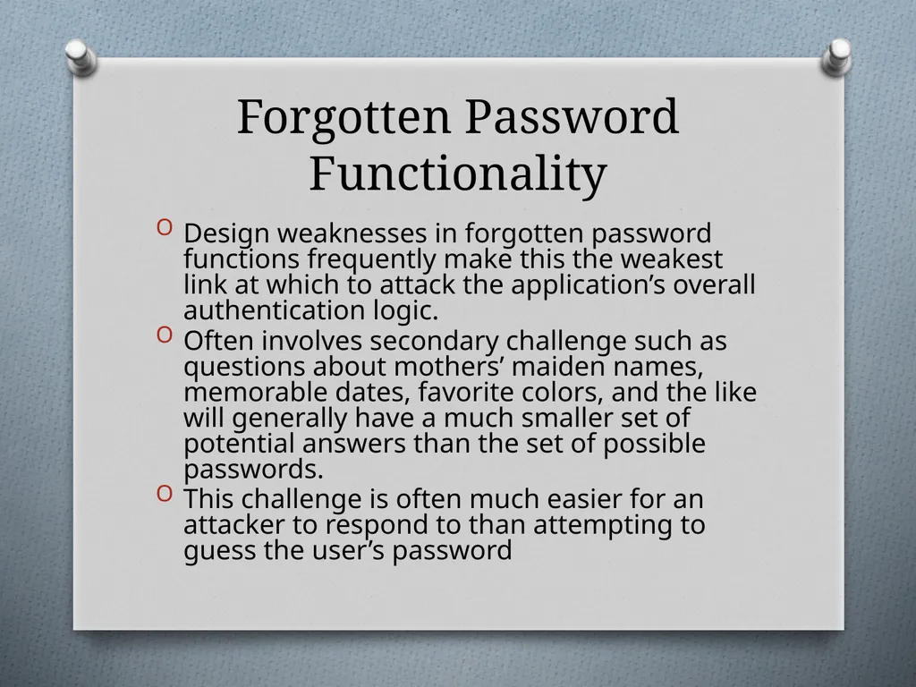 Chapter 6 Attacking Authentication Adam Fremd - slide 23 of 70