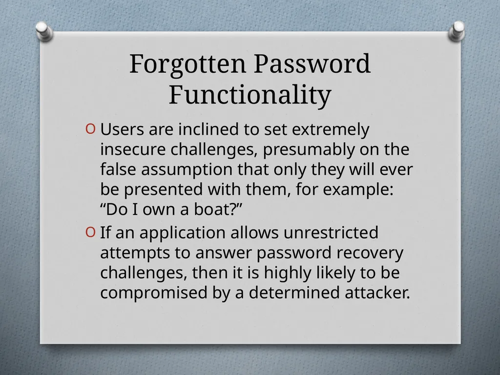Chapter 6 Attacking Authentication Adam Fremd - slide 25 of 70