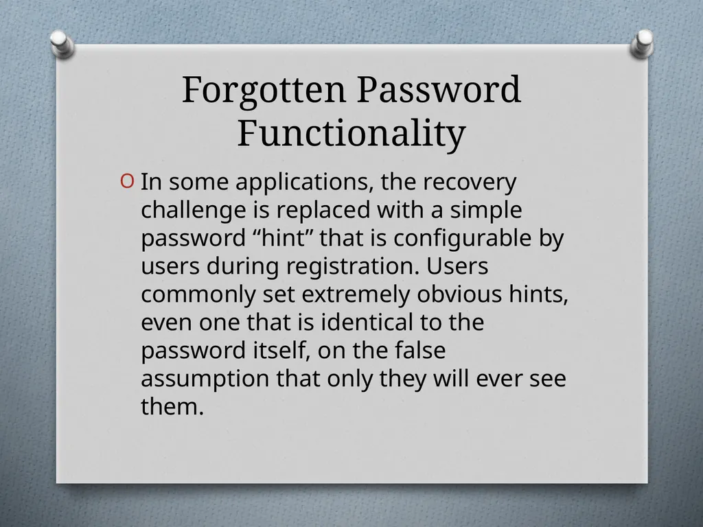 Chapter 6 Attacking Authentication Adam Fremd - slide 26 of 70