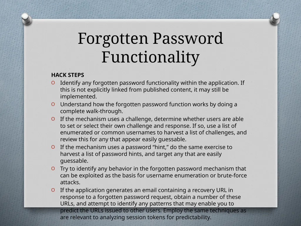 Chapter 6 Attacking Authentication Adam Fremd - slide 28 of 70