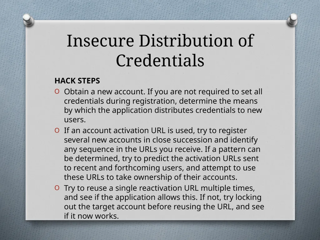 Chapter 6 Attacking Authentication Adam Fremd - slide 48 of 70