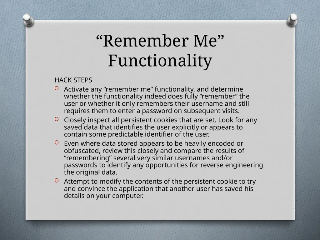 Chapter 6 Attacking Authentication Adam Fremd - slide 33 of 70