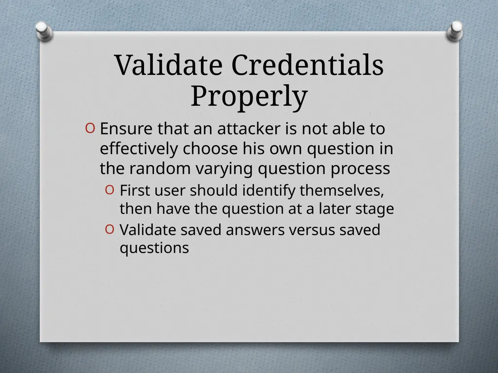 Chapter 6 Attacking Authentication Adam Fremd - slide 62 of 70