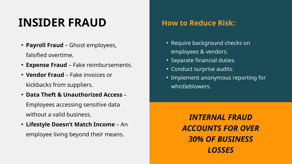 SMALL BUSINESS Protecting your business from - slide 9 of 12