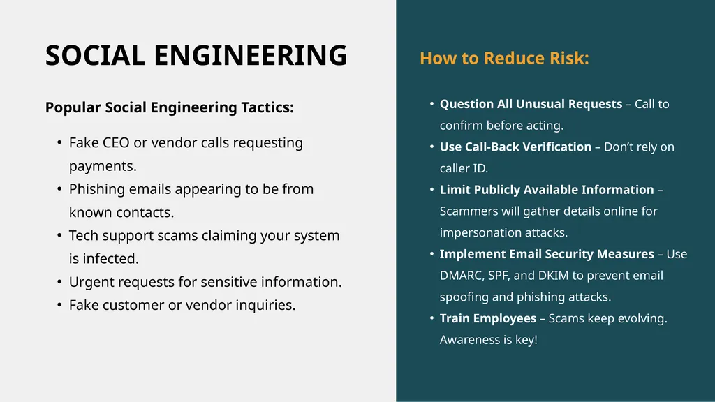 SMALL BUSINESS Protecting your business from - slide 10 of 12