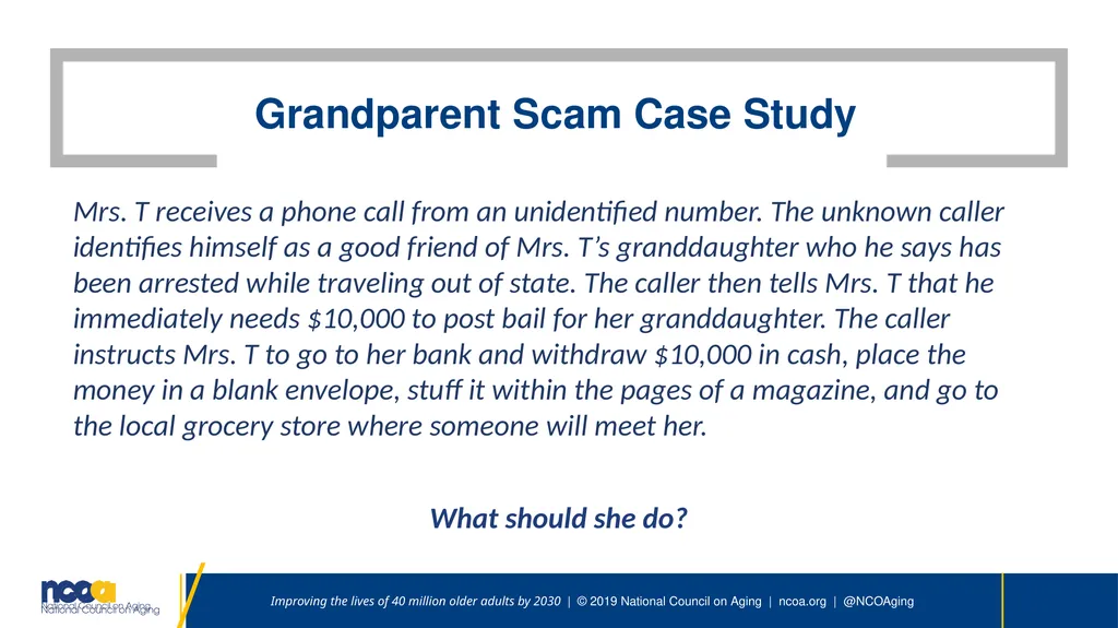 Seniors Against scams Speaker | Date Improving the - slide 6 of 26