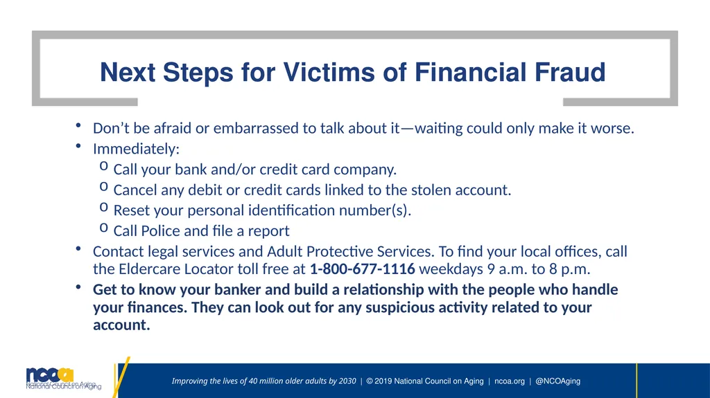 Seniors Against scams Speaker | Date Improving the - slide 25 of 26