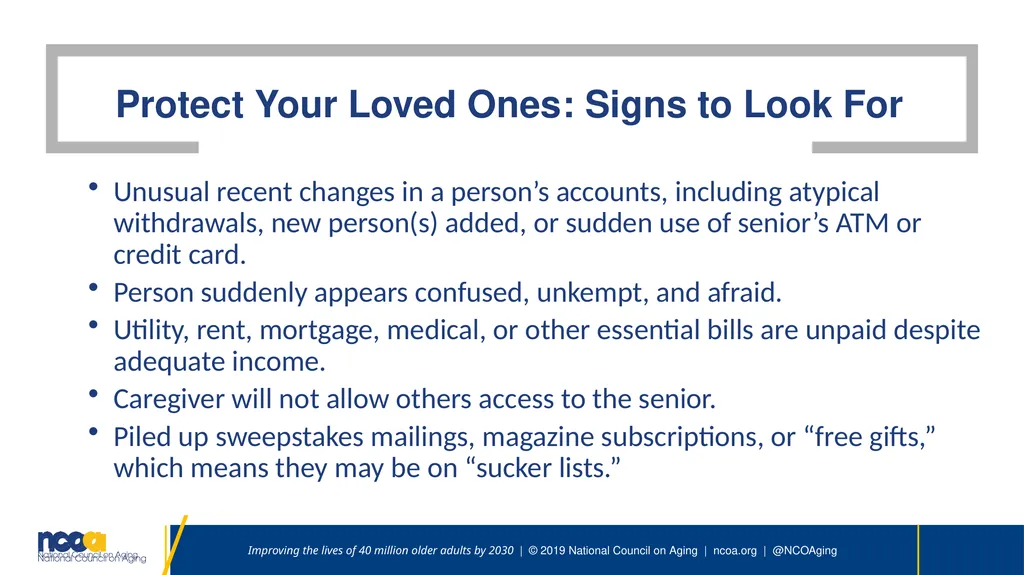 Seniors Against scams Speaker | Date Improving the - slide 24 of 26