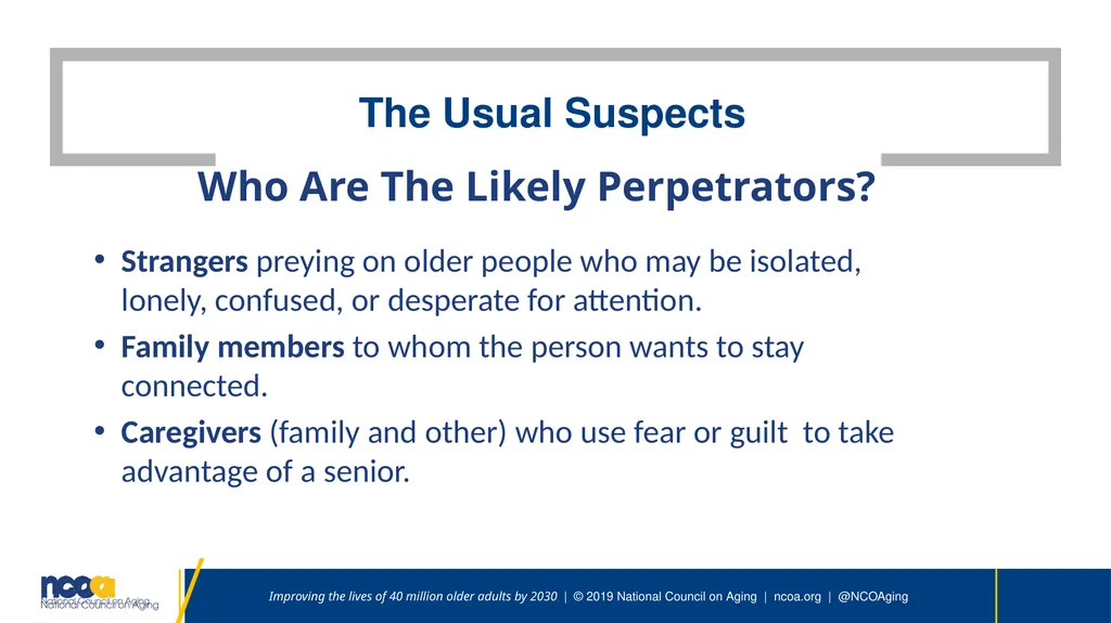 Seniors Against scams Speaker | Date Improving the - slide 8 of 26