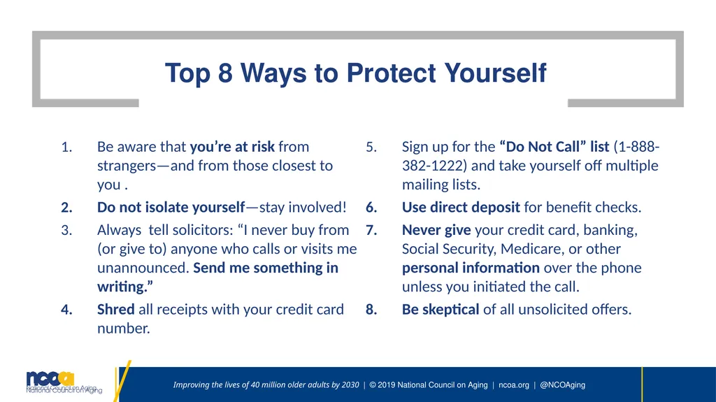 Seniors Against scams Speaker | Date Improving the - slide 23 of 26