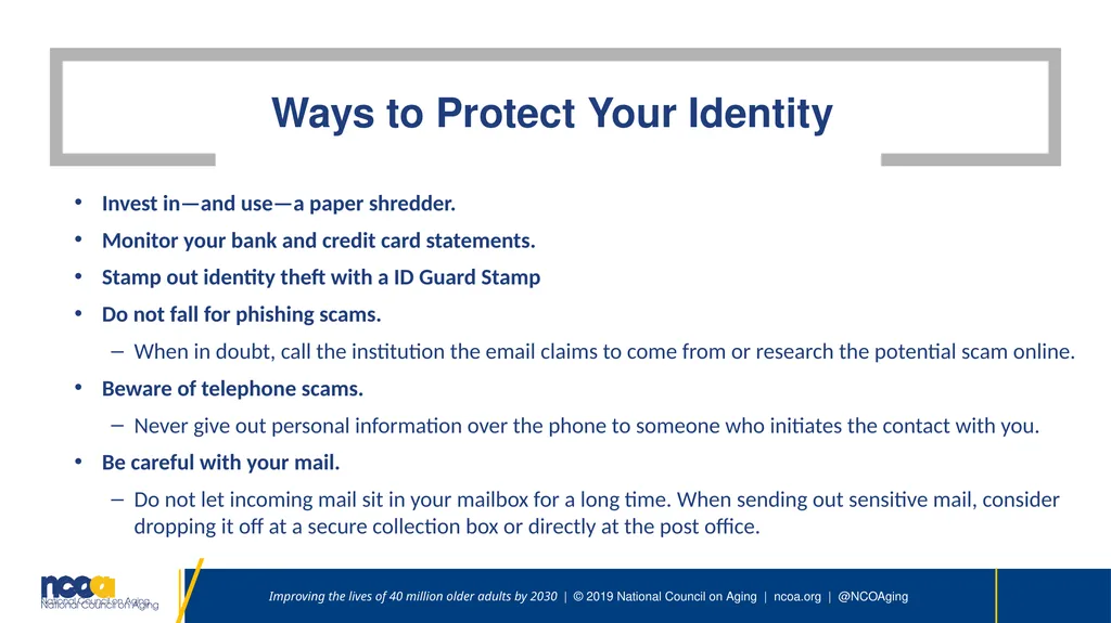 Seniors Against scams Speaker | Date Improving the - slide 21 of 26