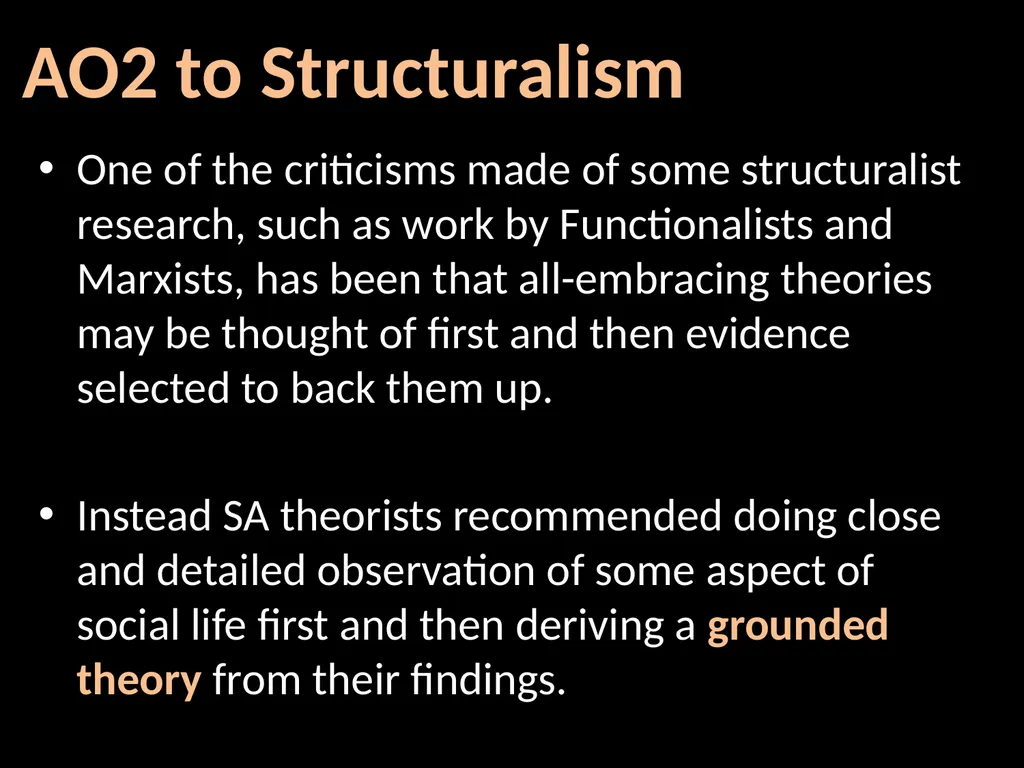 Interpretivism Structure Vs Action Interactionism: - slide 48 of 77