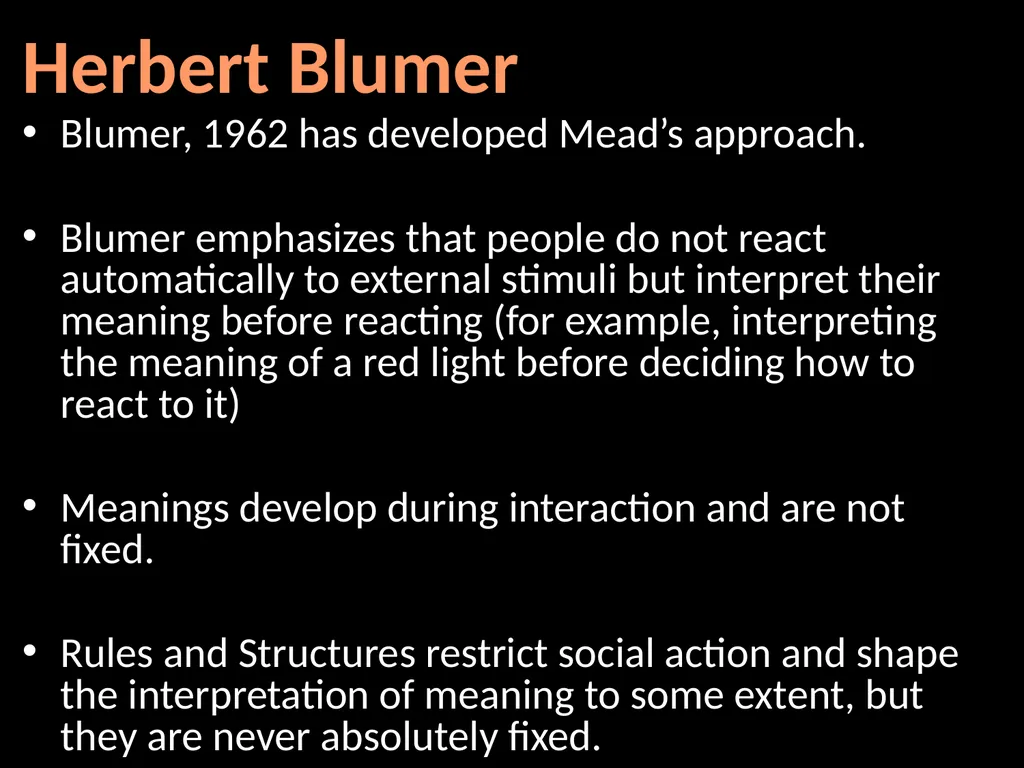 Interpretivism Structure Vs Action Interactionism: - slide 58 of 77