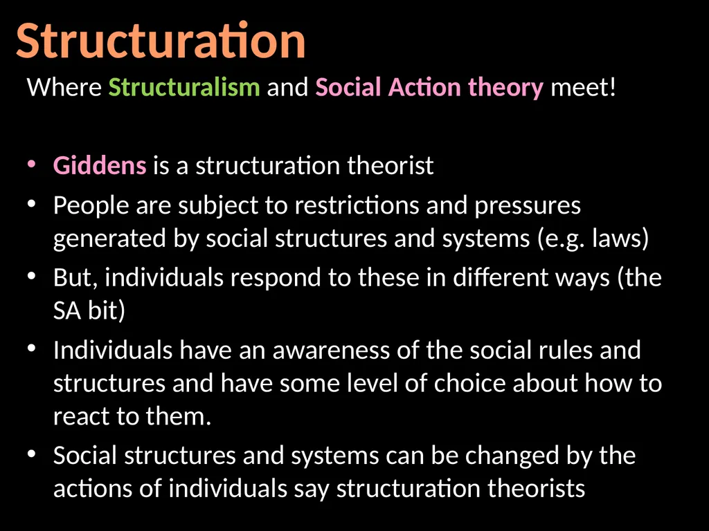 Interpretivism Structure Vs Action Interactionism: - slide 40 of 77
